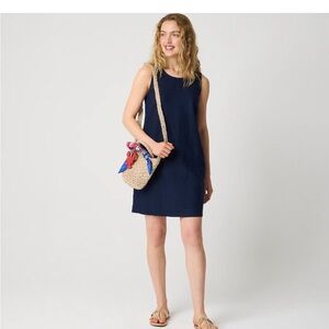 J. Crew Linen Blend Mini Dress. Size 4. Navy. Side pockets. New with tags.